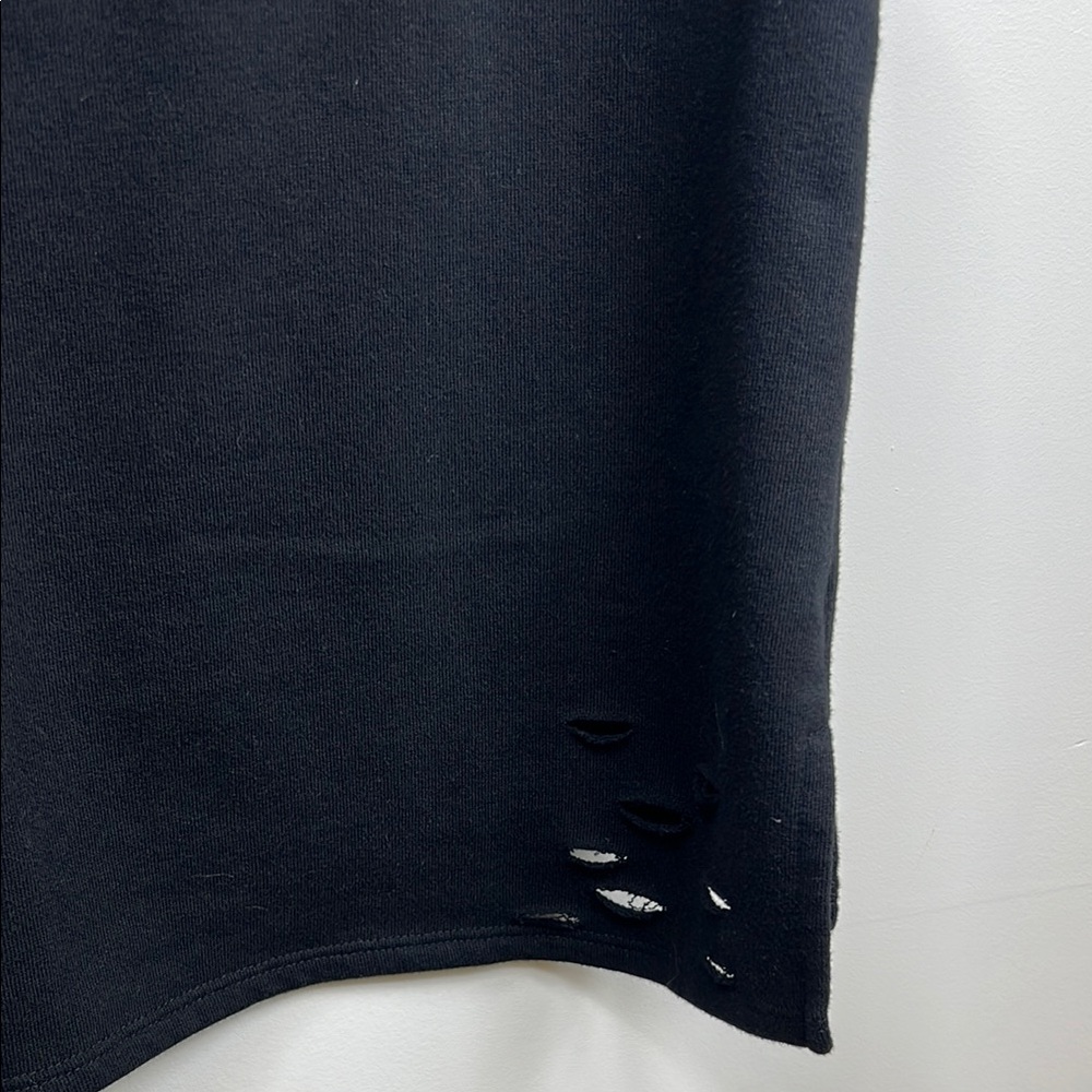 Bebe Sport Sleeveless Black Grunge Hoodie with textured Logo Large - Picture 9 of 15